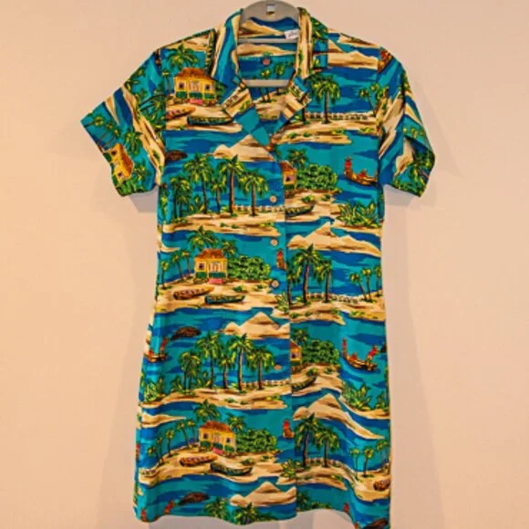 Pussers West Indies 100% Silk Dress size 6 - Picture 3 of 6